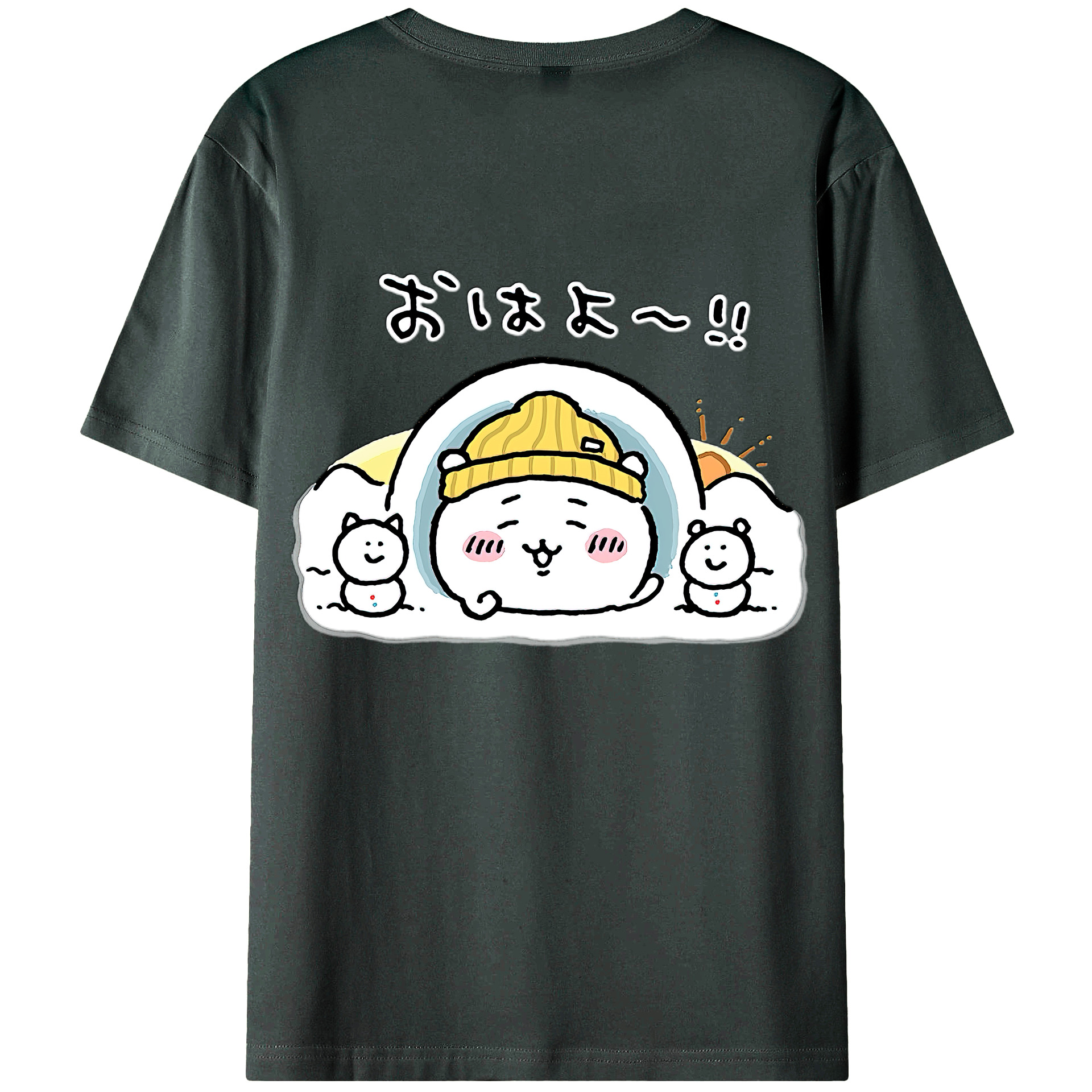 （画像用） ちいかわ ちいかわ Chii-kawa chiikawa 綿100％ メンズ半袖Tシャツ（バックプリント） 通気性